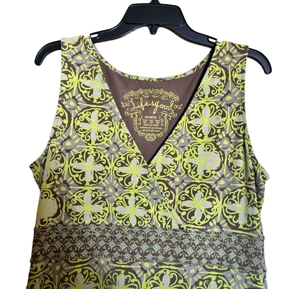 Life Is Good Dress Womens 10 Multicolor Paisley Boho Print Sleeveless Sundress - Picture 2 of 8